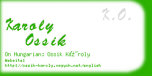 karoly ossik business card